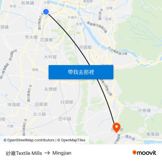 紗廠Textile Mills to Mingjian map