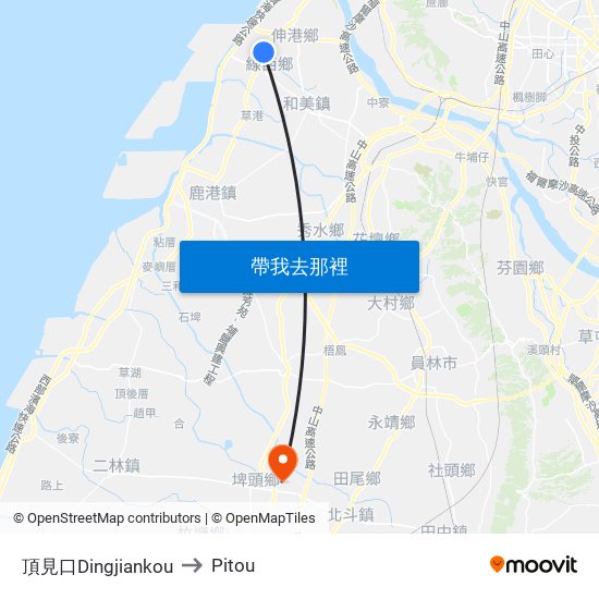 頂見口Dingjiankou to Pitou map