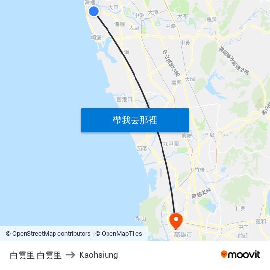 白雲里 白雲里 to Kaohsiung map