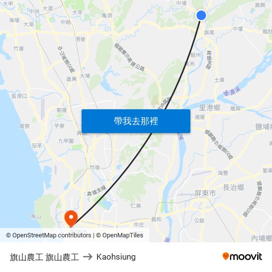 旗山農工 旗山農工 to Kaohsiung map