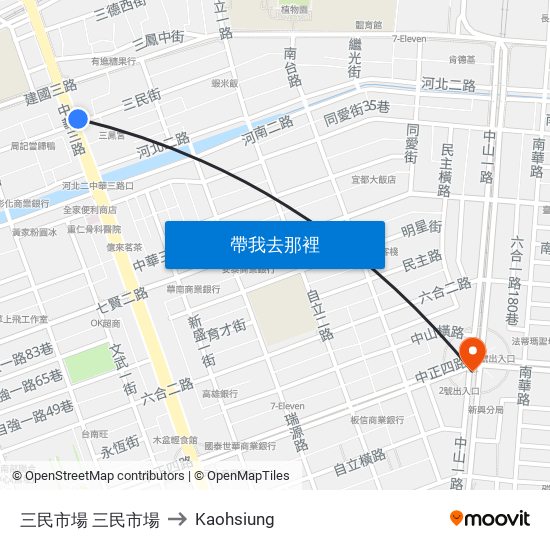 三民市場 三民市場 to Kaohsiung map