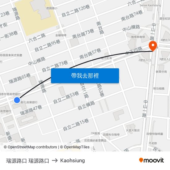 瑞源路口 瑞源路口 to Kaohsiung map