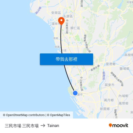 三民市場 三民市場 to Tainan map
