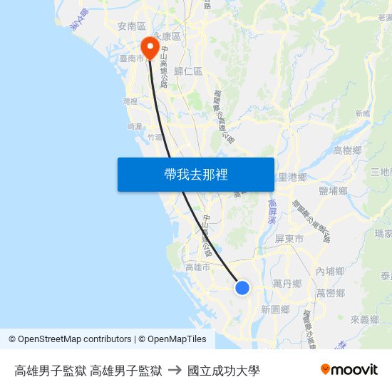 高雄男子監獄 高雄男子監獄 to 國立成功大學 map