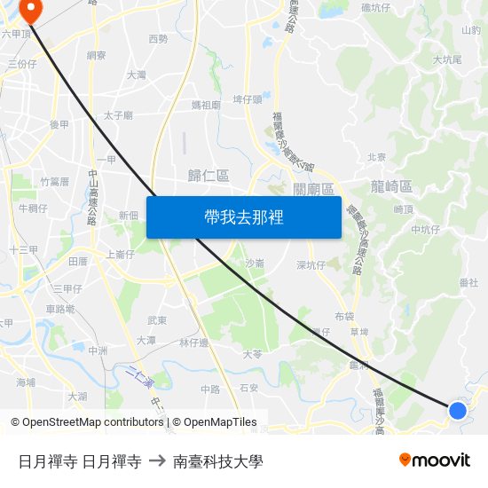 日月禪寺 日月禪寺 to 南臺科技大學 map