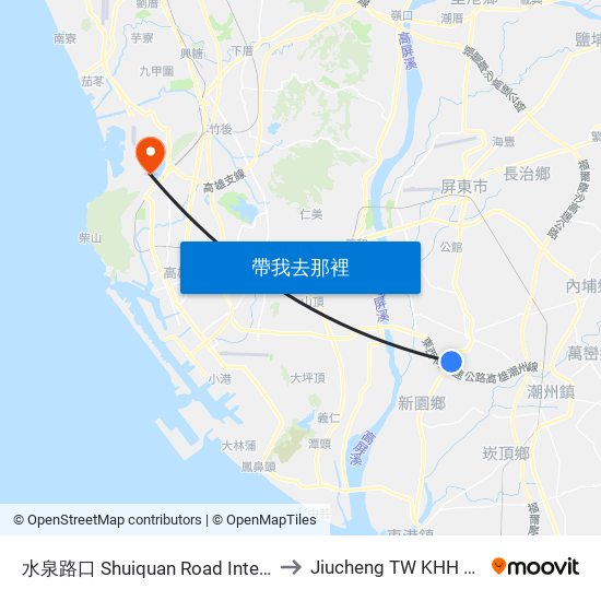 水泉路口 Shuiquan Road Intersection to Jiucheng TW KHH Taiwan map
