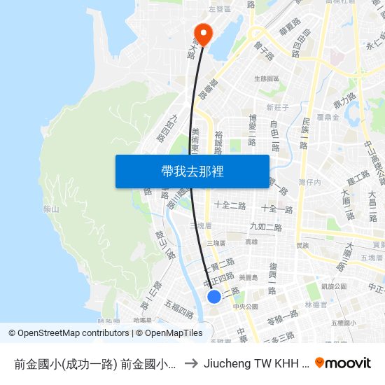 前金國小(成功一路) 前金國小(成功一路) to Jiucheng TW KHH Taiwan map