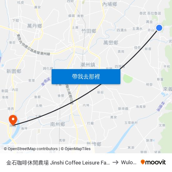 金石咖啡休閒農場 Jinshi Coffee Leisure Farm to Wulong map
