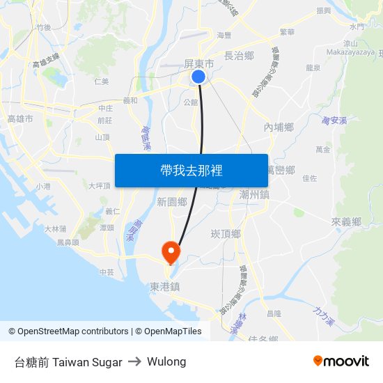 台糖前 Taiwan Sugar to Wulong map