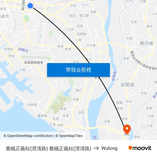 臺鐵正義站(澄清路) 臺鐵正義站(澄清路) to Wulong map