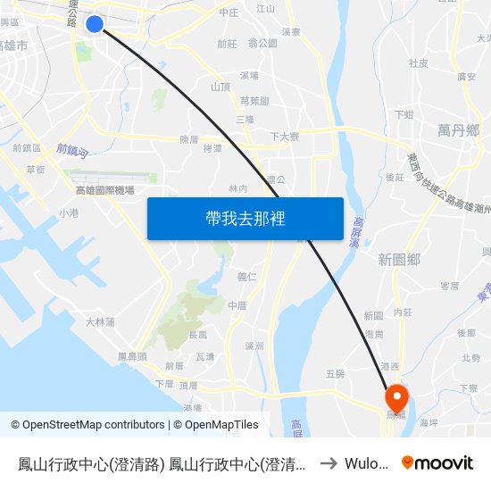 鳳山行政中心(澄清路) 鳳山行政中心(澄清路) to Wulong map
