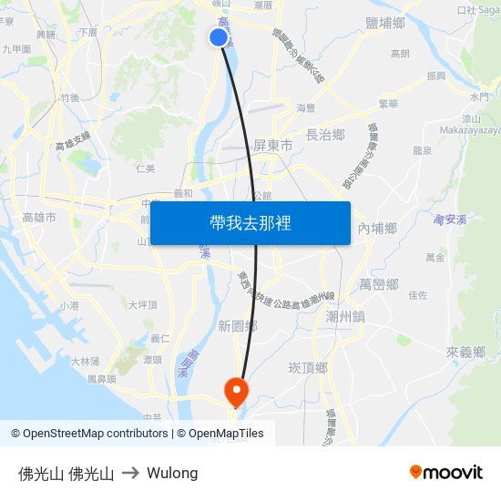 佛光山 佛光山 to Wulong map