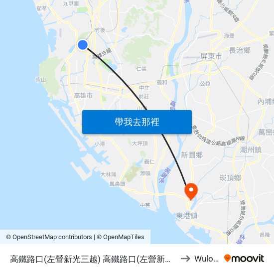 高鐵路口(左營新光三越) 高鐵路口(左營新光三越) to Wulong map