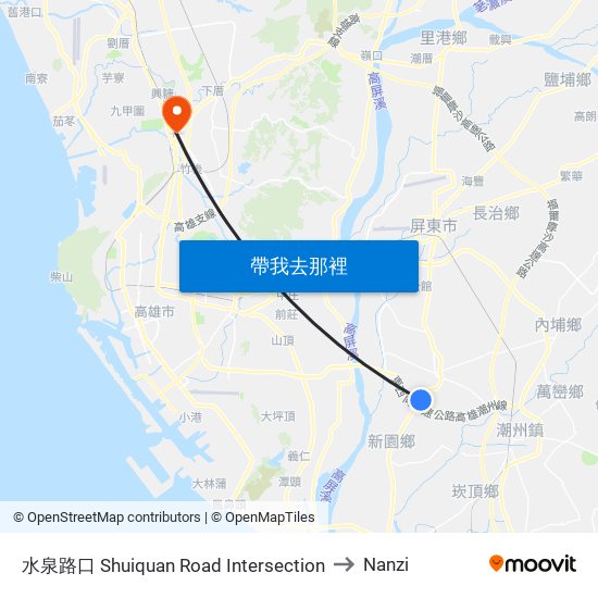 水泉路口 Shuiquan Road Intersection to Nanzi map
