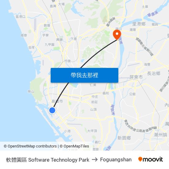 軟體園區 Software Technology Park to Foguangshan map