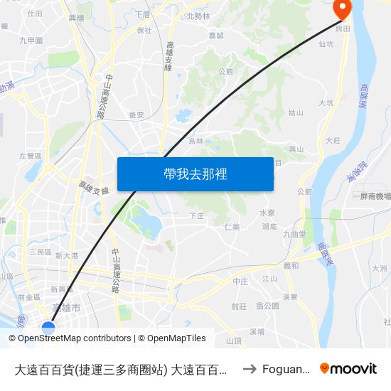 大遠百百貨(捷運三多商圈站) 大遠百百貨(捷運三多商圈站) to Foguangshan map