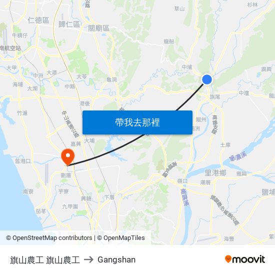 旗山農工 旗山農工 to Gangshan map