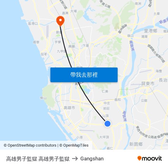 高雄男子監獄 高雄男子監獄 to Gangshan map