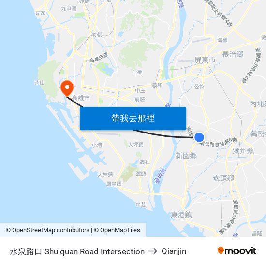 水泉路口 Shuiquan Road Intersection to Qianjin map