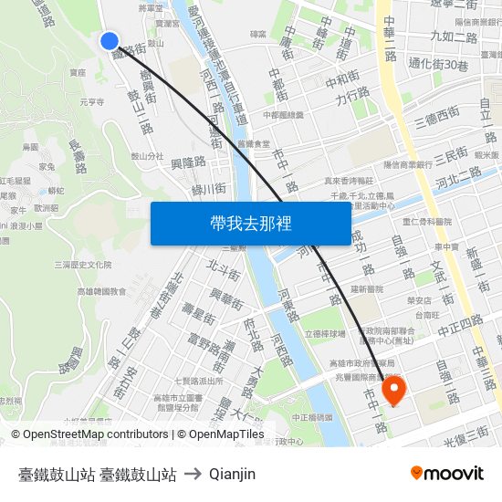 臺鐵鼓山站 臺鐵鼓山站 to Qianjin map
