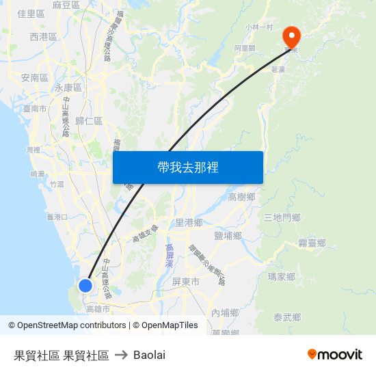 果貿社區 果貿社區 to Baolai map