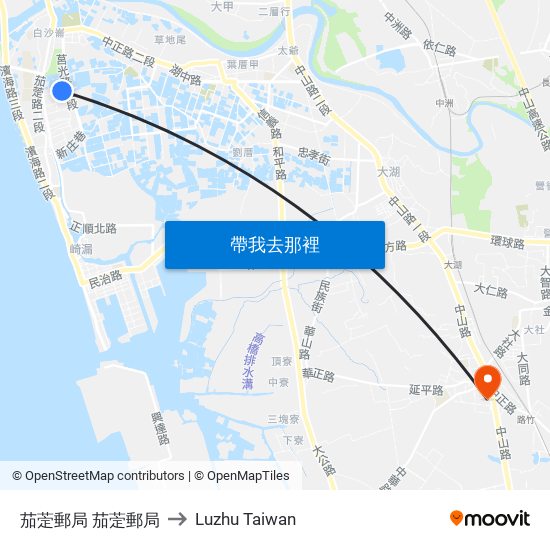 茄萣郵局 茄萣郵局 to Luzhu Taiwan map