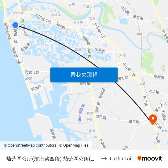 茄萣區公所(濱海路四段) 茄萣區公所(濱海路四段) to Luzhu Taiwan map