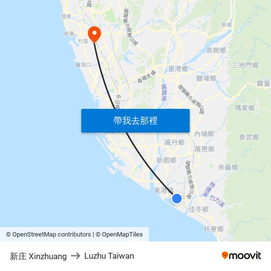 新庄 Xinzhuang to Luzhu Taiwan map