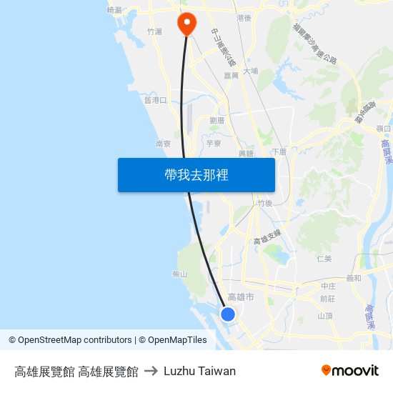 高雄展覽館 高雄展覽館 to Luzhu Taiwan map