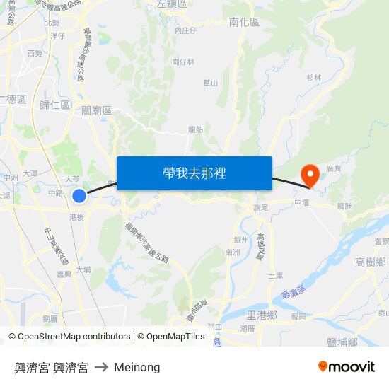 興濟宮 興濟宮 to Meinong map