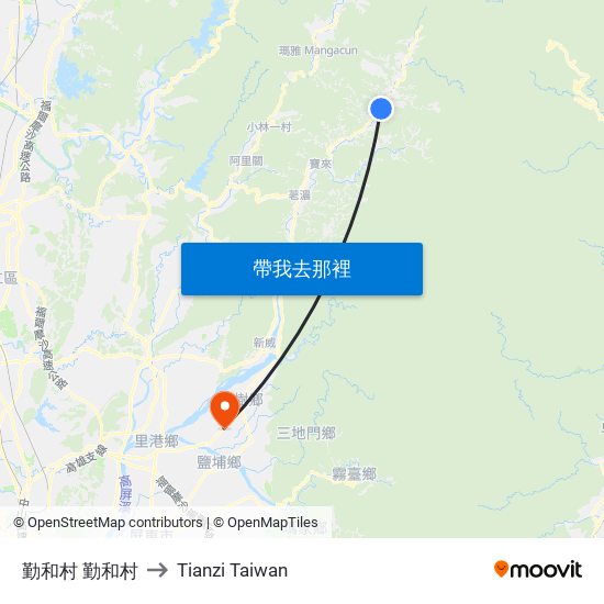 勤和村 勤和村 to Tianzi Taiwan map