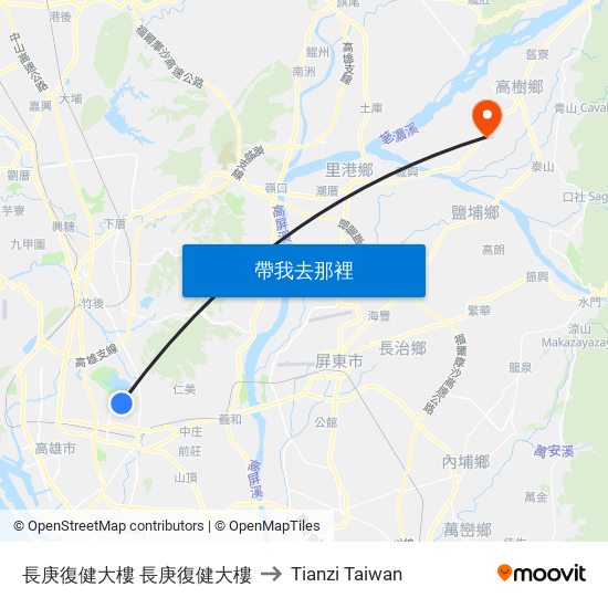 長庚復健大樓 長庚復健大樓 to Tianzi Taiwan map