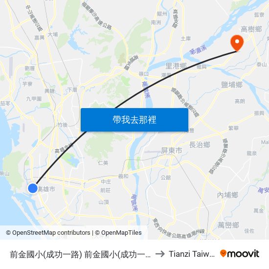 前金國小(成功一路) 前金國小(成功一路) to Tianzi Taiwan map