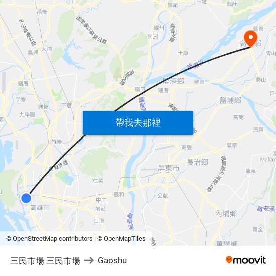 三民市場 三民市場 to Gaoshu map