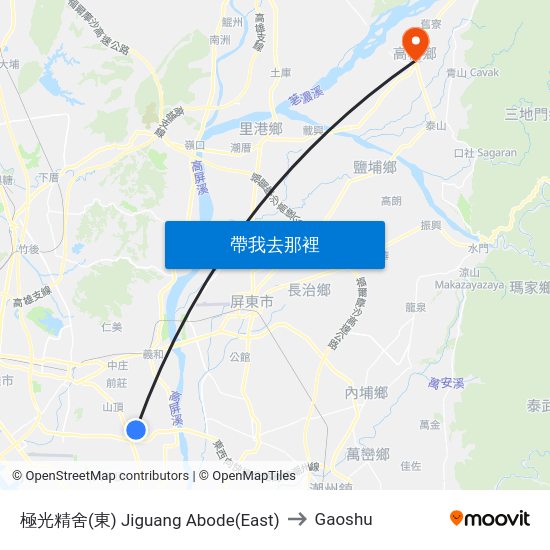 極光精舍(東) 極光精舍(東) to Gaoshu map