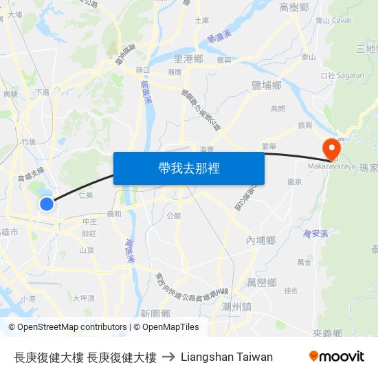 長庚復健大樓 長庚復健大樓 to Liangshan Taiwan map