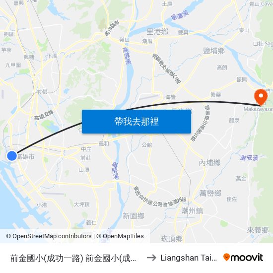 前金國小(成功一路) 前金國小(成功一路) to Liangshan Taiwan map