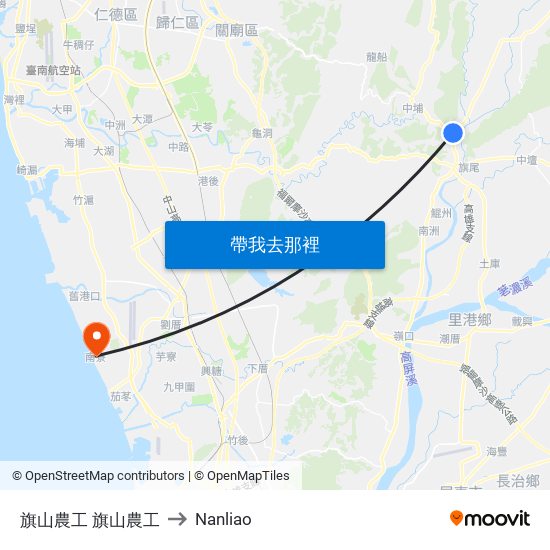 旗山農工 旗山農工 to Nanliao map