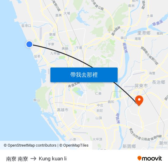 南寮 南寮 to Kung kuan li map