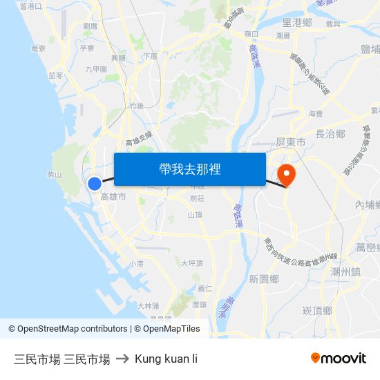 三民市場 三民市場 to Kung kuan li map