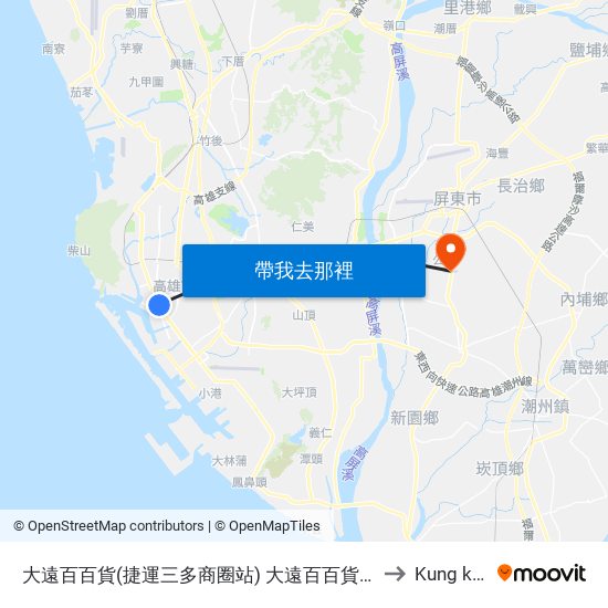 大遠百百貨(捷運三多商圈站) 大遠百百貨(捷運三多商圈站) to Kung kuan li map