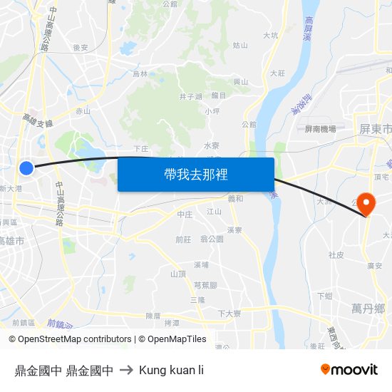 鼎金國中 鼎金國中 to Kung kuan li map