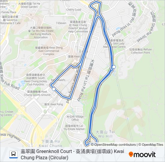 巴士NR414的線路圖