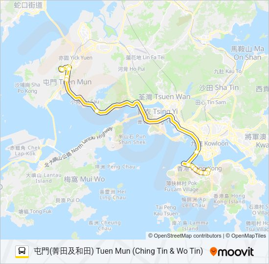 巴士950的線路圖