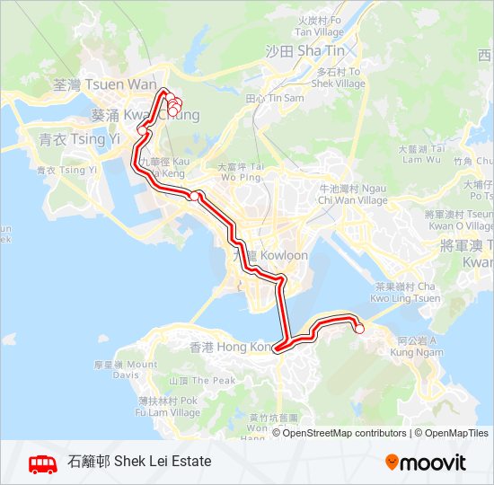 鰂魚涌 - 石籬邨 bus Line Map