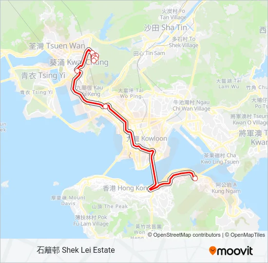 鰂魚涌 - 石籬邨 Bus Line Map