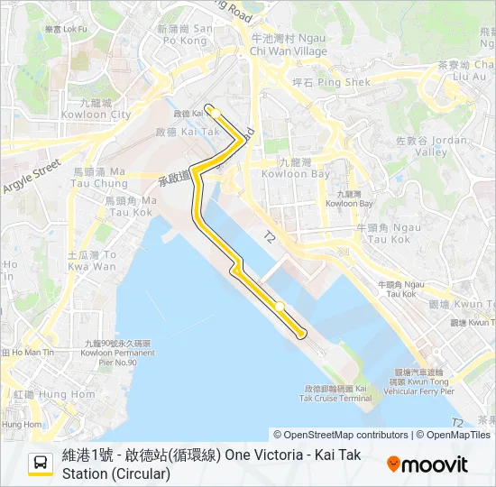 巴士22X的線路圖
