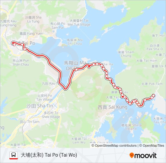 巴士74R的線路圖