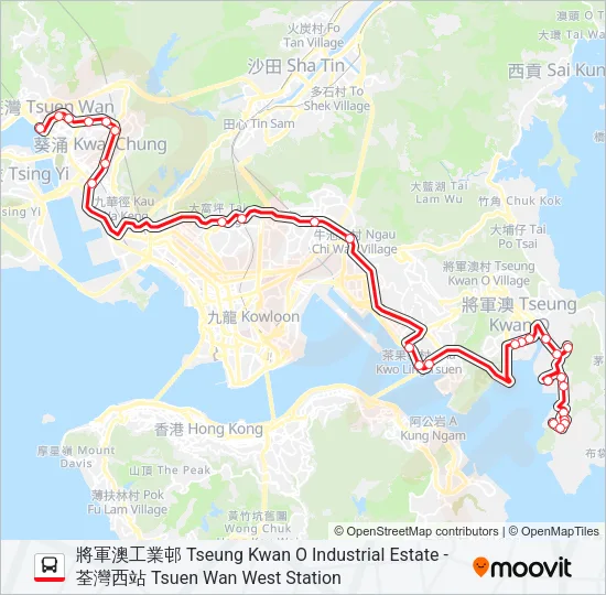 290E Bus Line Map