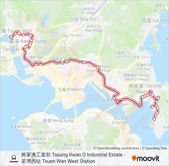 290E Bus Line Map
